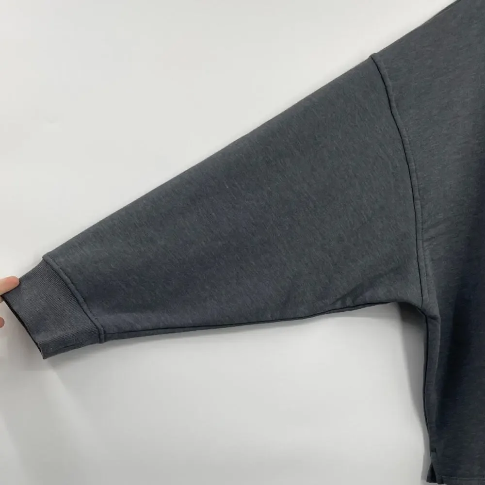Old Navy Womens Long Sleeve Gray Relaxed Fit Sweatshirt Sweater Pocket XL NEW